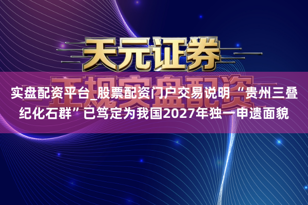 实盘配资平台_股票配资门户交易说明 “贵州三叠纪化石群”已笃定为我国2027年独一申遗面貌