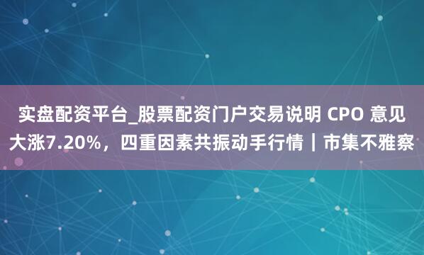实盘配资平台_股票配资门户交易说明 CPO 意见大涨7.20%,四重因素共振动手行情|市集不雅察