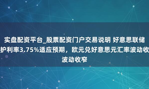 实盘配资平台_股票配资门户交易说明 好意思联储守护利率3.75%适应预期，欧元兑好意思元汇率波动收窄